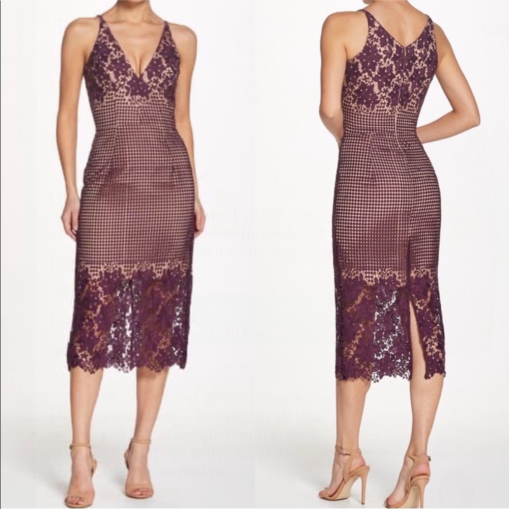 Midi Deep Purple Lace Dress